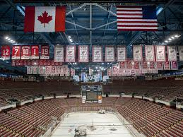 Championship Banners Hang Over The Ice At Joe Louis Arena In Detroit March 5 2014 David Guralnick Detroit News Joe Louis Arena Detroit Sports Detroit News