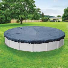 Robelle Premium Mesh Xl 18 Ft Round Blue And Black Mesh Above Ground Winter Pool Cover 4218 4 The Home Depot Winter Pool Covers Round Above Ground Pool Above Ground Pool Cover