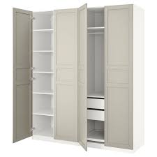 Pax Szafa Bialy Flisberget Jasnobezowy 200x60x236 Cm Zamow Tutaj Ikea Pax Wardrobe Ikea Pax Ikea Pax Wardrobe