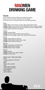 Mad Men Drinking Game Drinking Games Drinking Game Rules Drinking