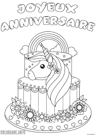 Découvrez tous nos coloriages pour adultes, à imprimer ou à télécharger gratuitement ! Coloriage Joyeux Anniversaire Licorne Jecolorie Com