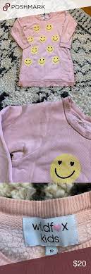 Wildfox Kids Emoji Smiley Face Pink Sweatshirt Wildfox Kids Pink Yellow Smiley Faces Long Tunic Length Sweatshirt Pink Sweatshirt Pink Girl Yellow Smiley Face