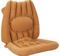 Inflatable Comfort Chair Cushion with Lumbar Support, Velour-covered PVC, Pump Not Included - Measures 20 1/2" x 13 3/4"