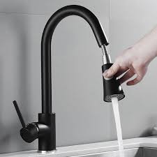 These faucets require a single hole and have a simple stick control. Black Modern Kitchen Sink Faucet Taps Pull Out Single Lever Chrome Brass Faucet Kitchen Faucets Patterer Home Garden