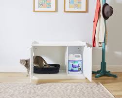 It's made of plastic, like any other litter box, but it's shaped. Frisco Decorative Bench Cat Litter Box Cover White Chewy Com