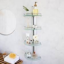 Before you begin looking for the perfect wall decor, it is helpful while this choice may feel obvious at first glance, opting to decorate a large blank wall with just one piece of artwork allows it to shine and embrace the. Danya B Bathroom Decor Floating 4 Tier Adjustable Frosted Glass Wall Shelves With Railings On Aluminum Bar Overstock 26051523