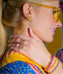 Ava Bangle Bracelet: Pebble Enamel/14K Yellow Gold-Diamond