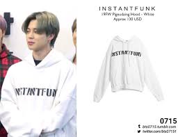 Jin ( bts ) wearing instantfunk (인스턴트펑크) hoodie. Bts Fashion Style Finder 200330 Jungkook James Corden Homefest Bts Clothing Bts Inspired Outfits Clothing Labels Design