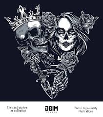Attractive gangsta clown in city tattoo on left shoulder. 60 Chicano Vector Designs Chicano Tattoo Chicano Skull Art