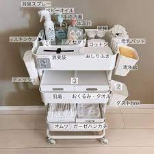 ikea みんな使ってる ベビーワゴン お世話セットの収納法 ウーマンエキサイト リビング 赤ちゃんスペース インテリア 収納 赤ちゃん用家具