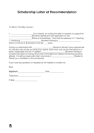 Finance cover letter (text format). Free Recommendation Letter For Scholarship Template With Samples Pdf Word Eforms
