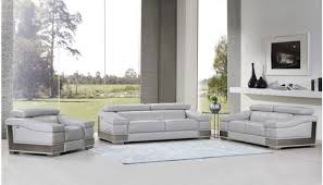 Rosetta Genuine Leather Sofa Light Gray