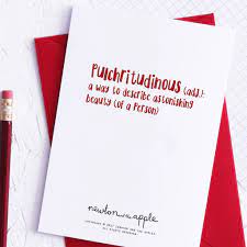 Pulchritudinous Definition Funny Valentines Card By Newton and the Apple |  notonthehighstreet.com
