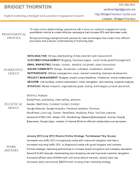 Digital Marketing Resume Of Bridget Thornton