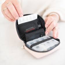 Portable Pill Organiser in Blush Pink Faux Leather – Donna May London