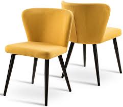 ivinta modern yellow accent chairs set