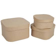 Paper Mache Rounded Square Boxes Hobby Lobby 1664226 Handcrafted Box Paper Decorations Paper Mache