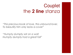 Formal stanzas often use a particular rhyme scheme (e.g. 2 Writing With Stanza