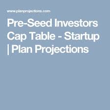 Pre Seed Investors Cap Table Startup Investors How To Plan Cap