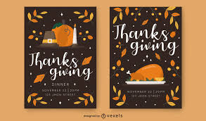 Start by looking for an editable gender reveal invitation template that's close to your party's theme. Thanksgiving Invitation Template Set Vector Download