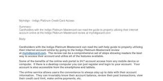 Maybe you would like to learn more about one of these? Indigo Platinum Credit Card Access Docx Docdroid
