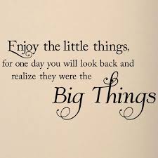 Enjoy The Little Things In Life For One Day You Ll Look Back And Realize They Were The Big Things Up Enjoy The Little Things For One Day You Will Look Back And Realize They Were The Big Things Vinyl Lettering Little Things Quotes Quotes Life Quotes