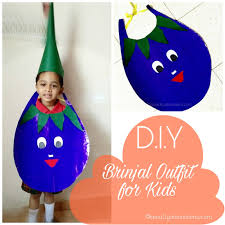 D I Y Brinjal Outfit For Kid Fancydress At School