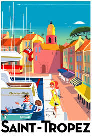 Richard Zielenkiewicz Dit Monsieur Z Saint Tropez 2008 Affiches De Voyage Retro Affiches Illustrees Affiches Retro