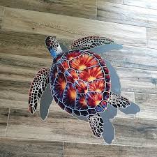 Brown Turtle W Shadow Pool Mosaic Mosaic Pool Mosaic Screen Printing