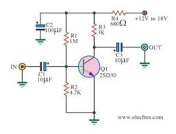4 Preamplifier Circuits Using Transistors Eleccircuit Com Electronic Circuit Projects Electronics Circuit Transistors