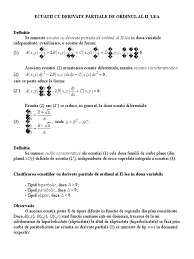 Derivate partiale de ordinul 1 si 2. Ecuatii Cu Derivate Partiale De Ordinul Ii Doc
