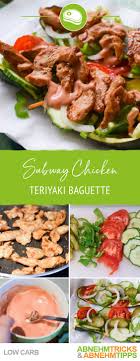 Low Carb Subway Chicken Teriyaki Baguette Ultra Lecker Rezept Teriyaki Chicken Hausgemachte Burger Lecker