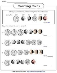 Count Coins By Using Running Totals We Have Money Worksheets For Usa Canada And Australia Counting Coins Money Math Counting Coins Worksheet