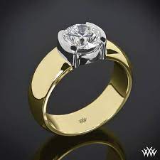 Half Bezel Heavy Shank Diamond Solitaire 613 Solitaire Engagement Ring Beautiful Engagement Rings Diamond Engagement Rings