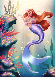 Coral Reef Bouquet Mini Art Print By Dylan Bonner Without Stand 3 X 4 Mermaid Artwork Mermaid Art Mermaid Drawings