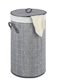 Grey kitchen bin ukzn mail. Wenko Bamboo Round Laundry Bin Grey