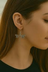 Silver Dragonfly Earrings