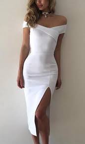 White Homecoming Dresses Short Prom Dress With Splik Off Shoulder Homecoming Dress Meimaid Charming Prom Dresses Simple Homecoming Dresses Midi Dress Bodycon White Prom Dress