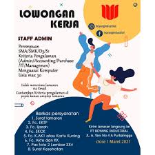 Info lowongan kerja di purbalingga dan sekitarnya. Loker Pt Boyang Industrial Di 2021 Surat Sma Amplop
