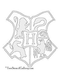 Hogwarts Crest Stencil Harry Potter Stencils Harry Potter Crafts Harry Potter Pumpkin Carving