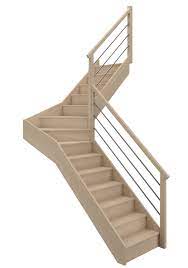 La première volée de marches peut être présentée face à un passage. Escalier 1 4 Tournant Milieu Droit Bois Hetre Soft Tubes 14 Marches Hetre L 80 Leroy Merlin