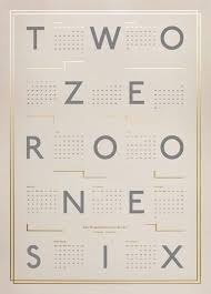 Kristina Krogh Two Zero One Six The Poster Club Calender Design Print Calendar Calendar Design
