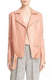 Theory Tralsmin Leather Moto Jacket Pink Leather Jacket Jackets Pink Moto Jacket