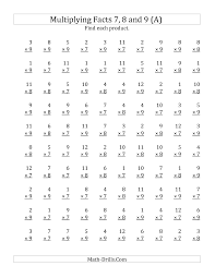 New 2012 12 17 Multiplication Worksheet Multiplying By Facts 7 8 And 9 Other Fac Math Fact Worksheets 3rd Grade Math Worksheets Printable Math Worksheets