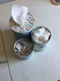 Formula Can Transformation To Tropical Bathroom Storage Caddy Formula Can Crafts Formula Cans Deco Mesh Garland