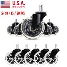 5 20 Pack 3 Office Chair Caster Rubber Swivel Wheels Replacement Heavy Duty New In 2020 Office Chair Casters Swivel Wheels Office Chair