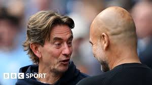 Pep Guardiola "Brentford are an extraordinary team. Thomas Frank is one of  the best. It's just a question of time [before he joins a big European  club], it's going to happen. I'm