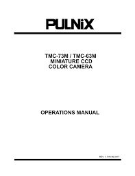 Pulnix Tmc 63m Specifications Manualzz Com