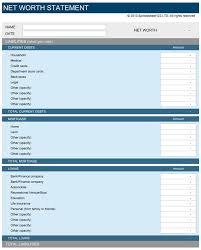 Net Worth Statement Template for Excel