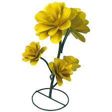 Results for home and garden/plants: Painted Metal Garden Art Flowers With 5 Blooms